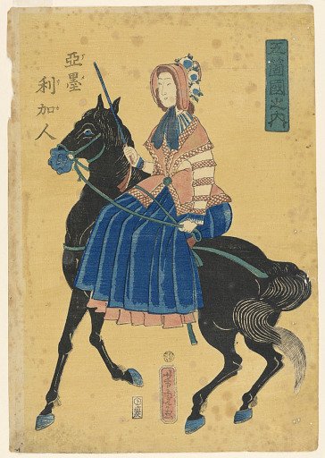 A Member of Commodore Perry's Party, Western Woman on a Horse