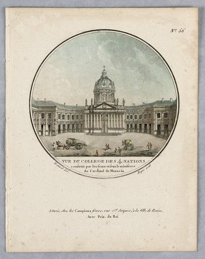 The College des Quatres Nations, Plate 56 from "Vues Pittoresques des Princepaux Édifices de Paris"