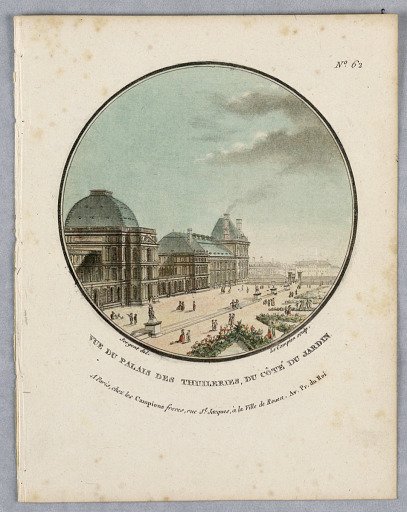 The Tuileries From The Garden, Plate 62 from "Vues Pittoresques des Princepaux Édifices de Paris"