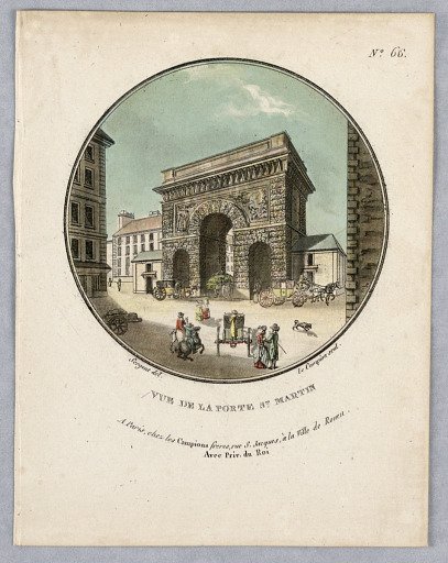 Porte St. Martin, Plate 63 from "Vues Pittoresques des Principaux Édifices de Paris"