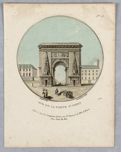 Porte St. Denis, Plate 72 from "Vues Pittoresques des Principaux Édifices de Paris"