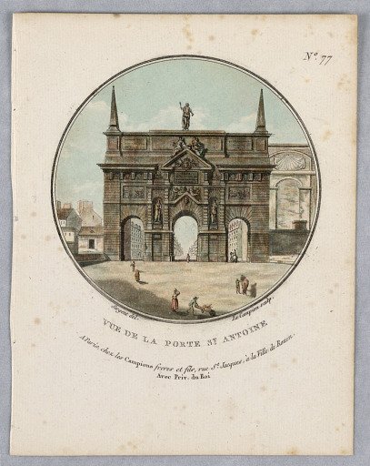 Porte St. Antoine, Plate 77 from "Vues Pittoresques des Principaux Édifices de Paris"