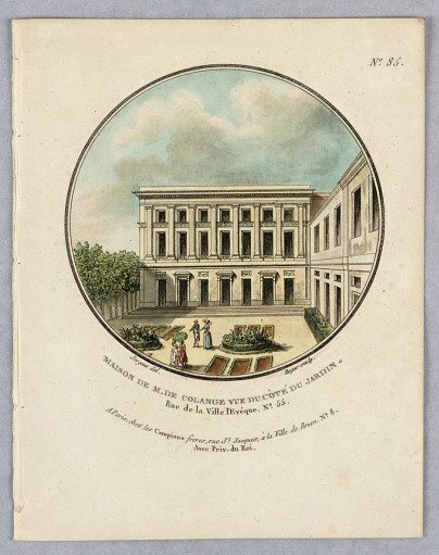 House of Mademoiselle de Colange, Plate 85 from "Vues Pittoresques des Principaux Édifices de Paris"