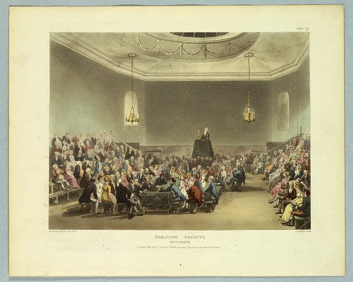Debating Society, Piccadilly, from "Ackermann's Repository"