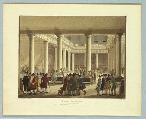 Corn Exchange, Mark Lane, from "Ackermann's Repository"
