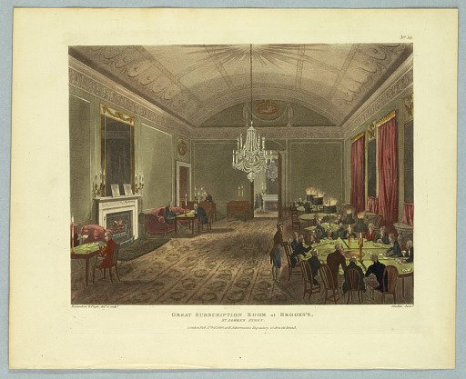 Great Subscription Room at Brooks, from "Ackermann's Repository"