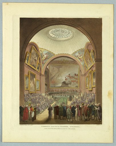 Common Council Chamber, Guildhall, from "Ackermann's Repository"