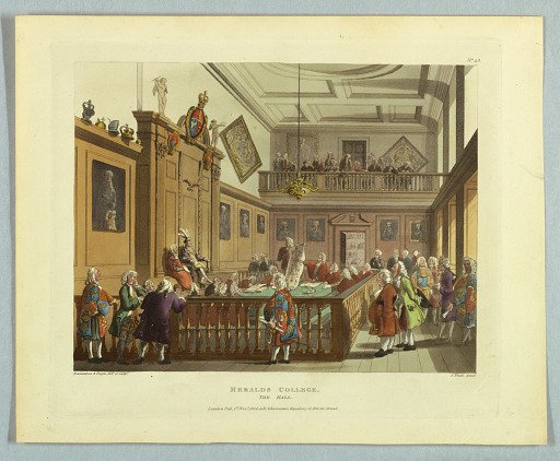 Heralds College, The Hall, from "Ackermann's Repository"