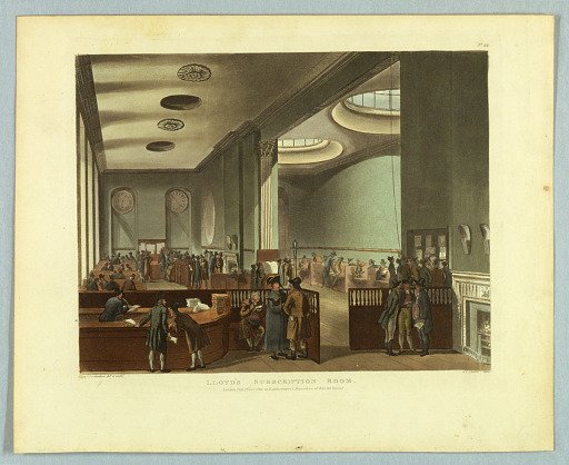 Lloyds Subscription Room, from "Ackermann's Repository"