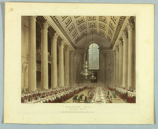 Egyptian Hall, Mansion House, from "Ackermann's Repository"