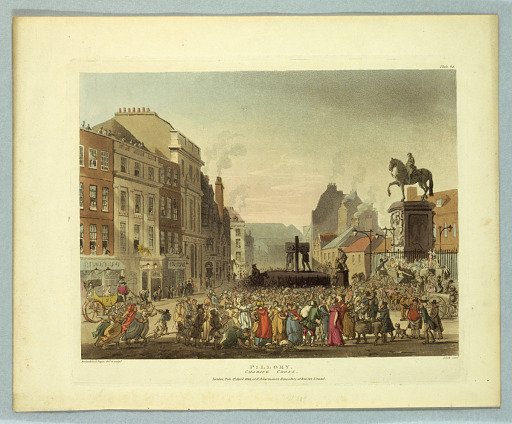 Pillory, Charing Cross, from "Ackermann's Repository"