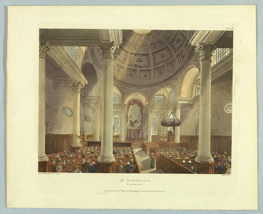 St. Stephan's Walbrook, from "Ackermann's Repository"