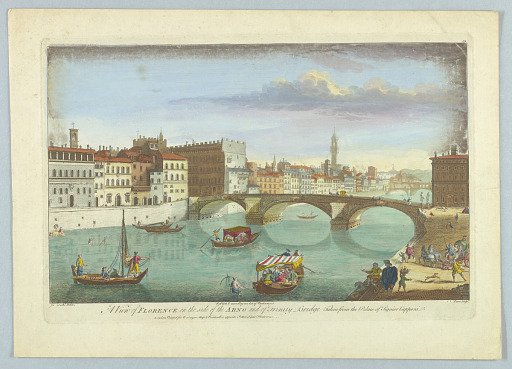 A View of Florence on the Side of Arno and of Trinity Bridge