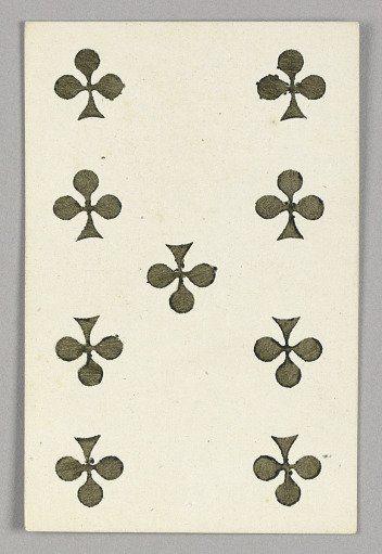 Nine of Clubs from Set of "Jeu Imperial–Second Empire–Napoleon III" Playing Cards