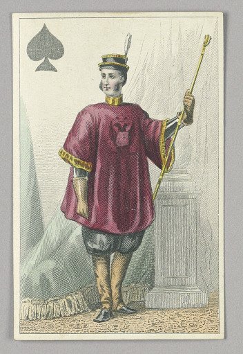 Russian Guard, Jack of Spades from Set of "Jeu Imperial–Second Empire–Napoleon III" Playing Cards