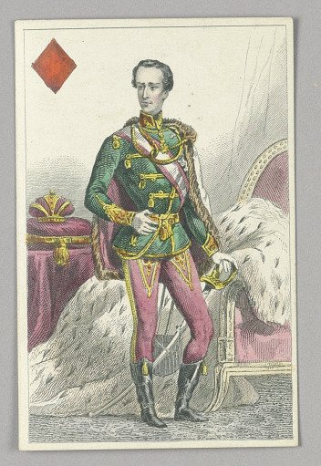 Franz Joseph, Emperor of Austria, King of Diamonds from Set of "Jeu Imperial–Second Empire–Napoleon III" Playing Cards