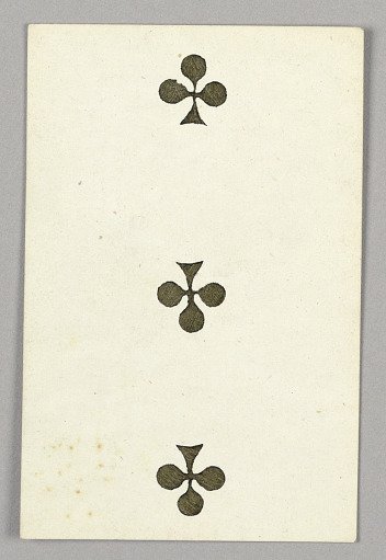 Three of Clubs from Set of "Jeu Imperial–Second Empire–Napoleon III" Playing Cards