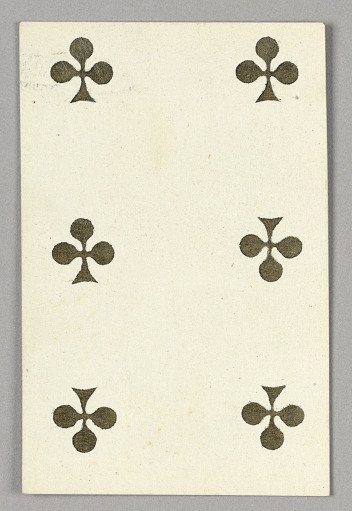 Six of Clubs from Set of "Jeu Imperial–Second Empire–Napoleon III" Playing Cards