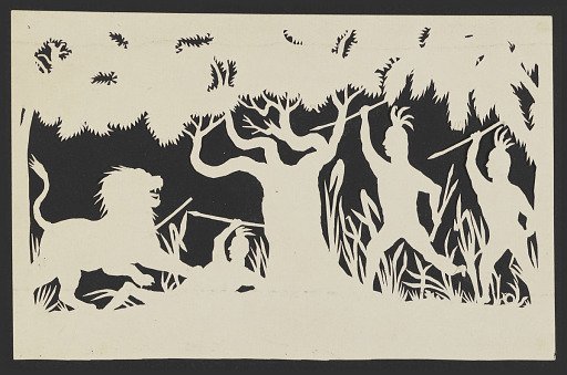 Figures Hunting a Lion