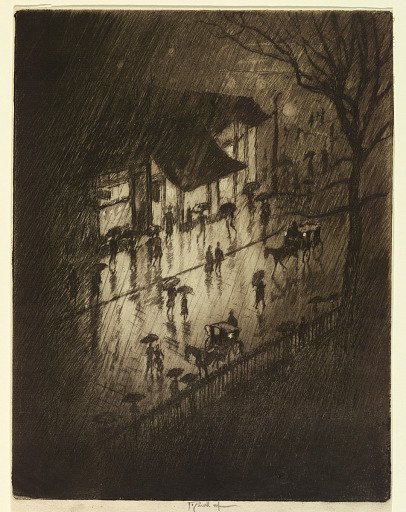 Rainy Night, Charing Cross Shops