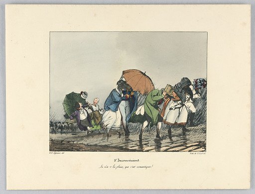 La côu et la pluie, que c'est romantique! Plate 3 from "Inconvénient"