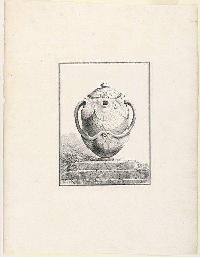 Covered Vase with Grotesq