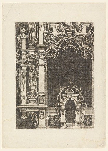 Elevation of Part of an Altar Retable, from "Architectura und Ausztheilung der V Seulen"