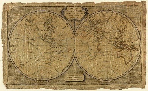 An Outline Map of the World for Ladies Needlework and Young Students of Geography