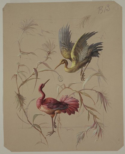 Design for Wallpaper and Textile: Flowers and Birds