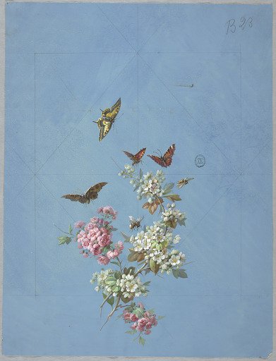 Design for Wallpaper and Textiles: Flowers and Butterflies
