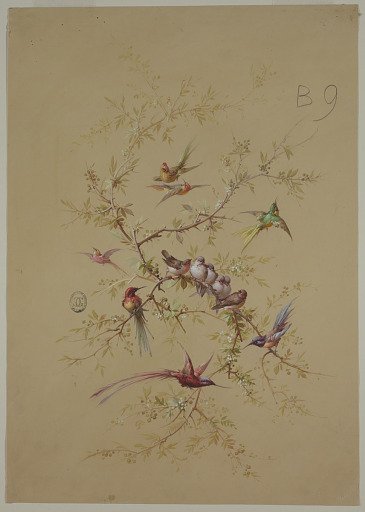 Design for Wallpaper and Textile: Flowers and Birds
