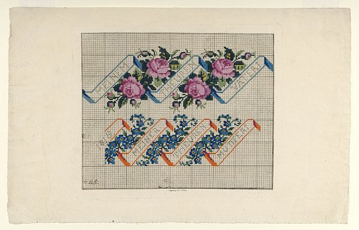Memorial Wool Embroidery Design "Meinem Theuren Vater" and "Meiner Theuren Mater"