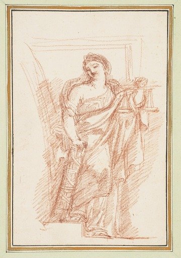 Allegorical figure of Justice with fasces