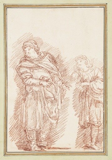 Standing figures in Renaissance dress
