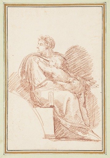 Josiah with Jechoniah in his arms, ancestors of Christ from the Sistine Chapel ceiling by Michelangelo