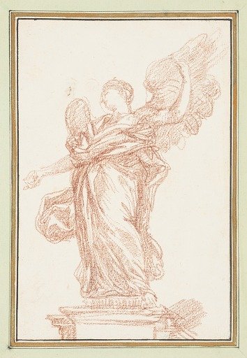 Winged figure on pedestal