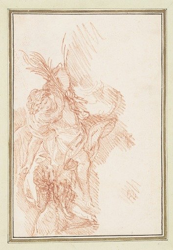 Figure with fronds and putto