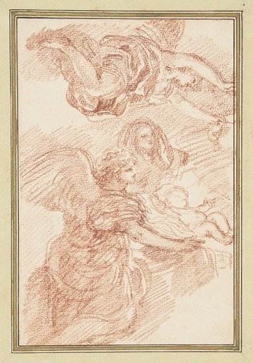 Nativity scene with angels
