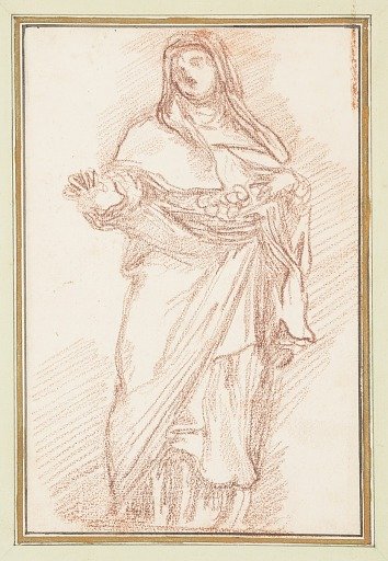 Standing figure with basket