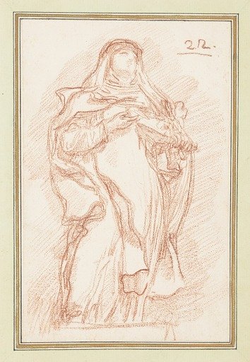 Standing woman in nun's habit