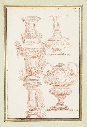 Baluster, urns and pedestal