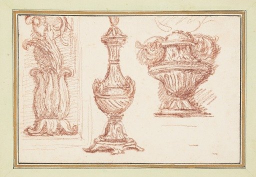 Two urns and an ornamental detail