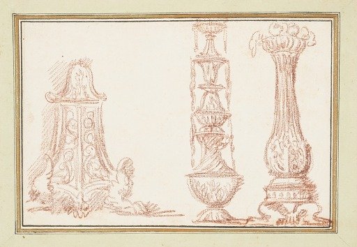 Cabinet, fountain and pillar