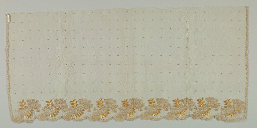 Lower edge of hat veil