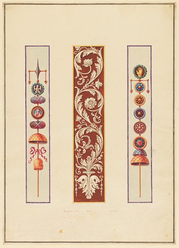 Ornament Design, Arabesque Panel between Roman Standards