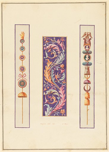 Ornament Design, Arabesque Panel between Roman Standards