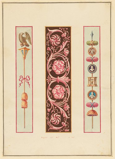 Ornament Design, Arabesque Panel between Roman Standards
