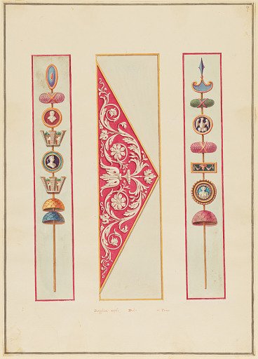 Ornament Design, Triangular Panel between Roman Standards