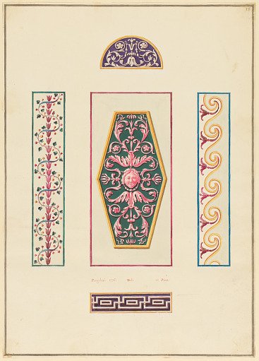 Ornament Design, Roman Shield, Panels, and Lunette