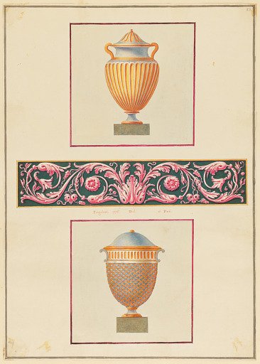 Ornament Design, Arabesque Panel between Urns